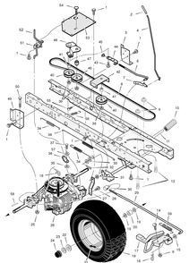 Drive Assembly Diagram and Parts List for 425622X50B 2006 Briggs and Stratton Lawn Tractor